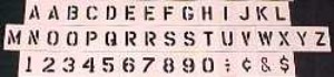 1" REUSABLE ALPHANUMERIC STENCIL SET