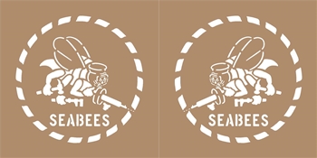 1 PAIR RIGHT AND LEFT SEABEE LOGO - 4", 6", 8", 10", 12"