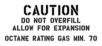 WC DODGE FUEL CAUTION