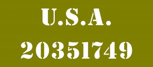 4" WWII HOOD NUMBERS - 1 SET OF 2